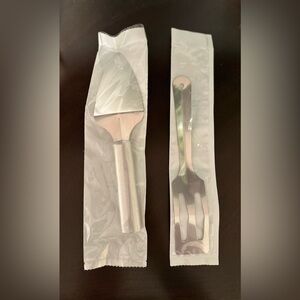 RADA Stainless Steel Cake Server and Fork Set - Silver